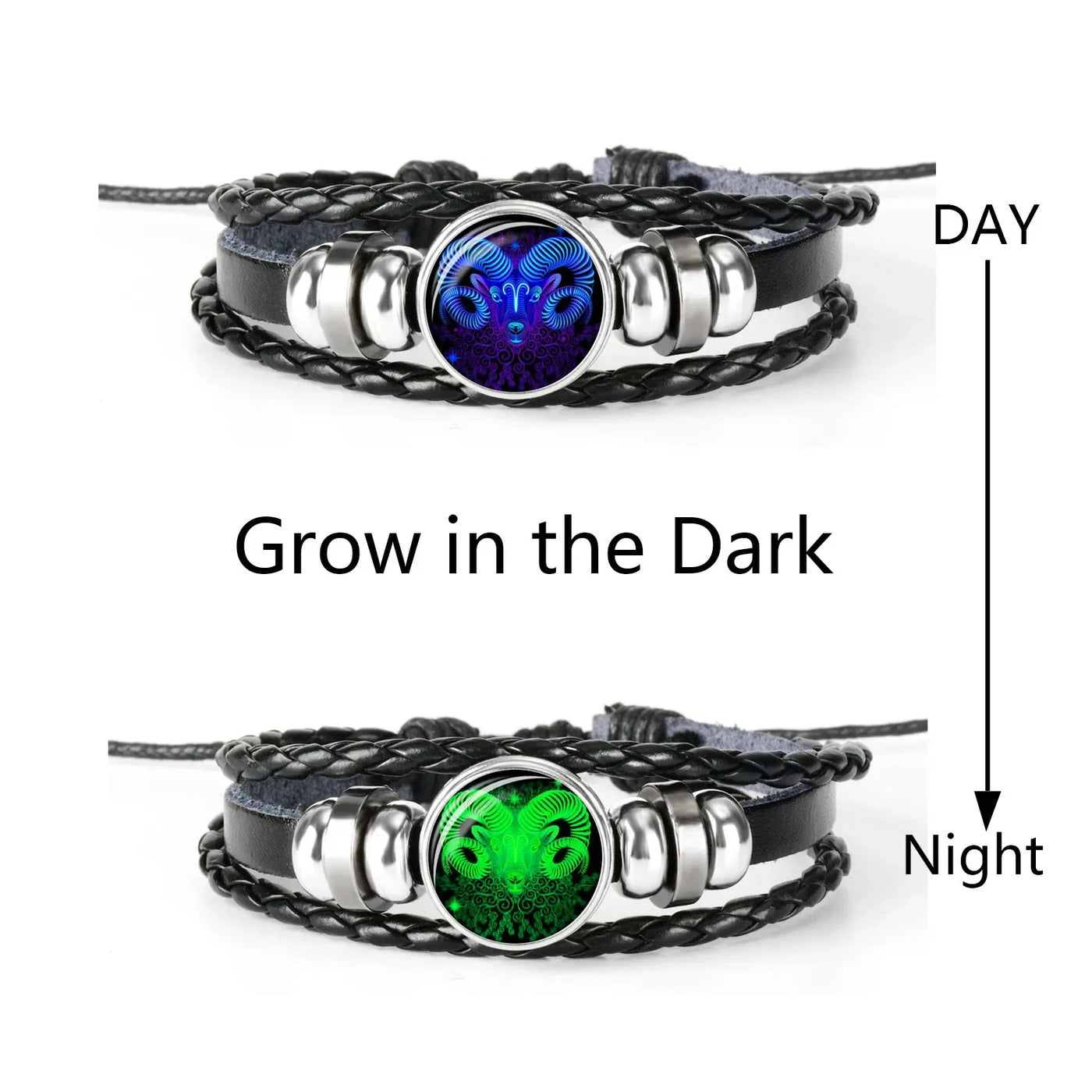 12 Constellations Luminous Bracelet Fashion Nightlight Punk Style Starry Sky Bracelet For Men  Women Children