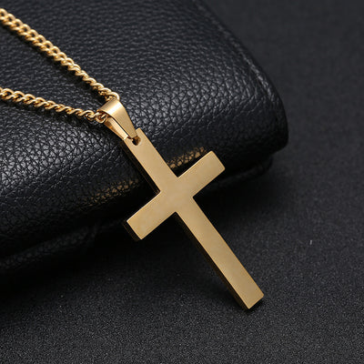 Classic Cross Necklace Men's Pendant Fashion Stainless Steel Jewelry